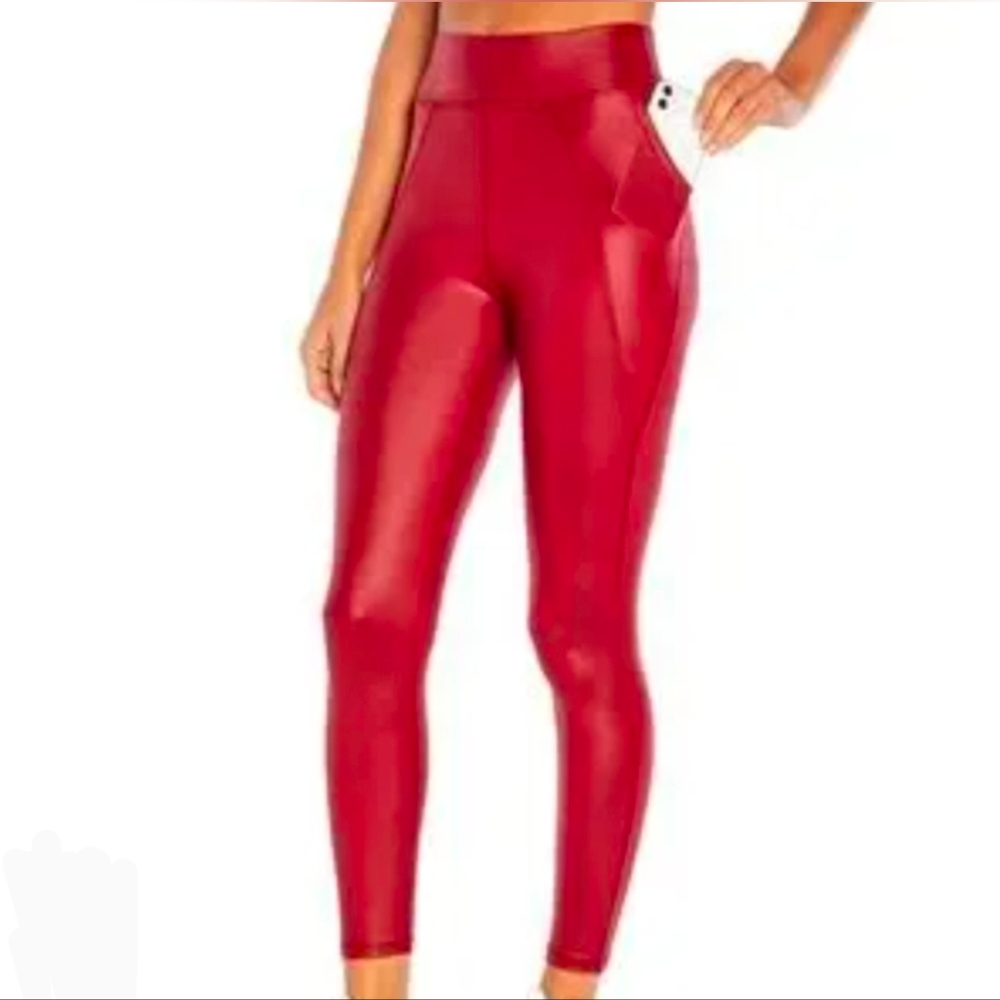 Rhubarb Shiny Red Leggings Cycle House Powered By Marika New With Tags